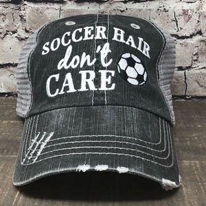 "Soccer Hair Don’t Care" Embroidered Cap